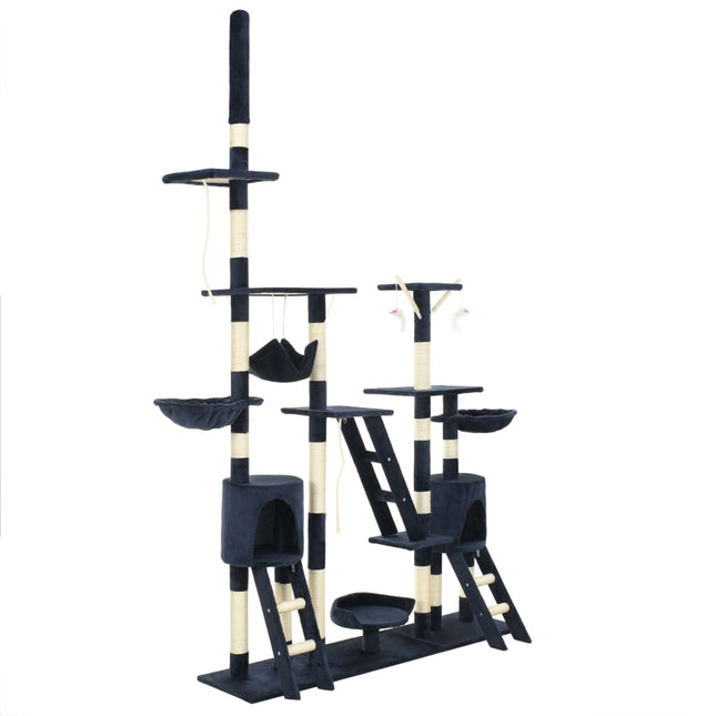 kradsetræ til katte med sisal-kradsestolper 230-250 cm blå
