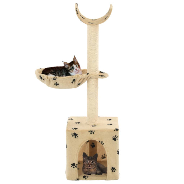 kradsetræ til katte med sisal-kradsestolper 105 cm poteprint beige