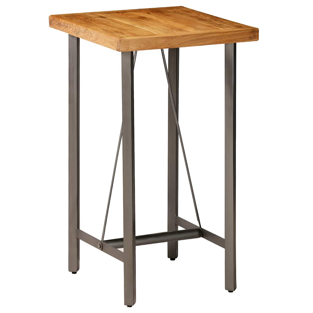 Barbord 60 × 60 × 107 cm i massivt genbrugsteak - industrielt spisebord