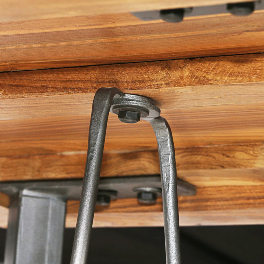 barbord 60x60x107 cm massivt genbrugsteak