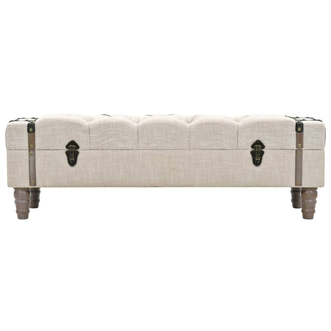 opbevaringsbænk 111x34x37 cm massivt træ og stål