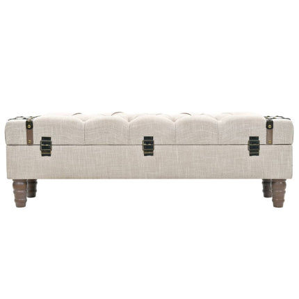 opbevaringsbænk 111x34x37 cm massivt træ og stål
