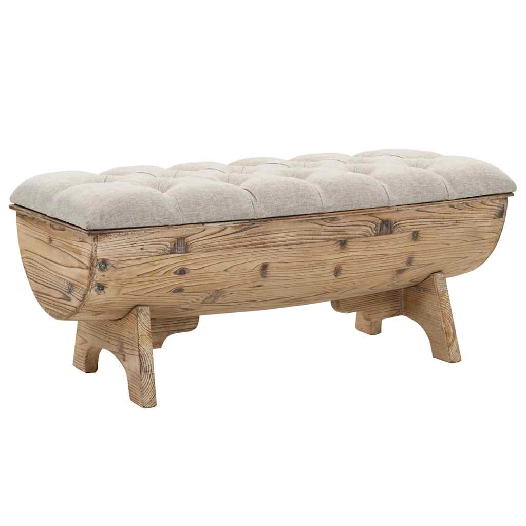opbevaringsbænk massivt træ og stof 103 x 51 x 44 cm