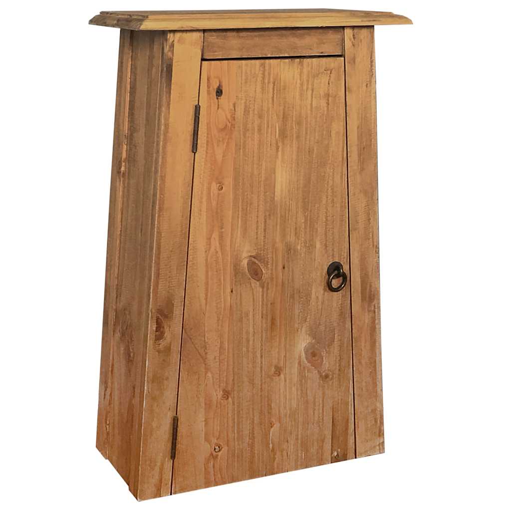 badeværelsesskab 42x23x70 cm massivt fyrretræ billede