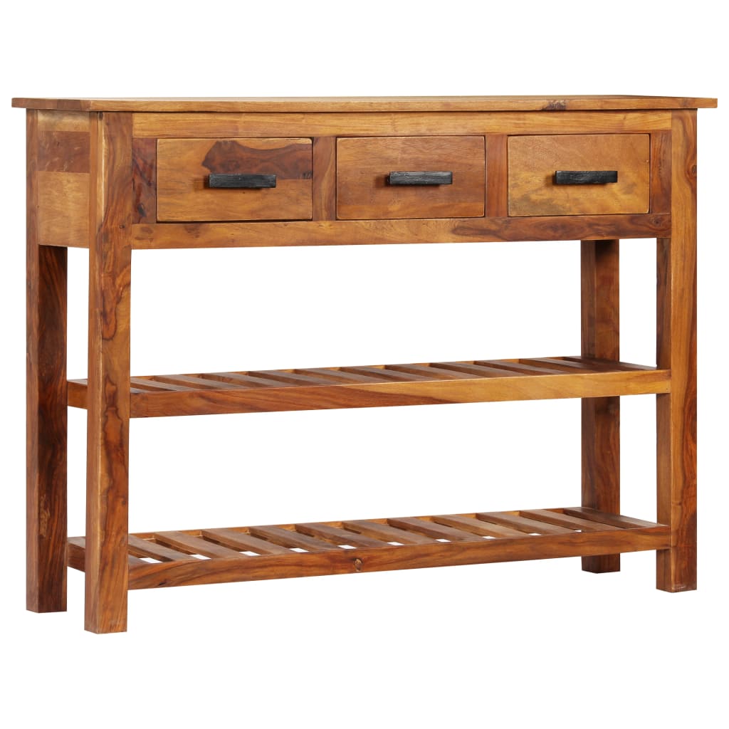 skænk med 3 skuffer 110x35x80 cm massivt træ