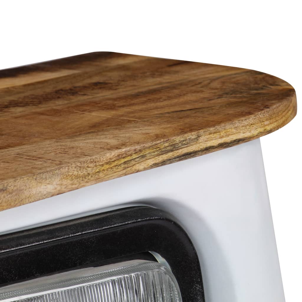 skænk i lastbilsdesign massivt mangotræ hvid