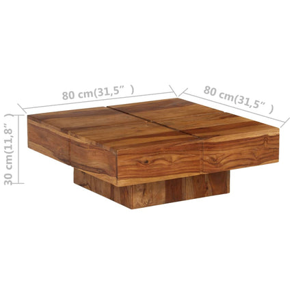 sofabord 80x80x30 cm massivt akacietræ