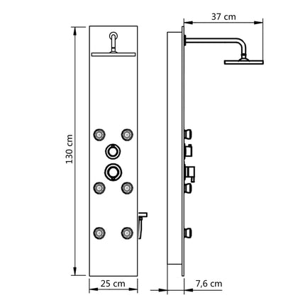 bruserpanel 25 x 44,6 x 130 cm hvid