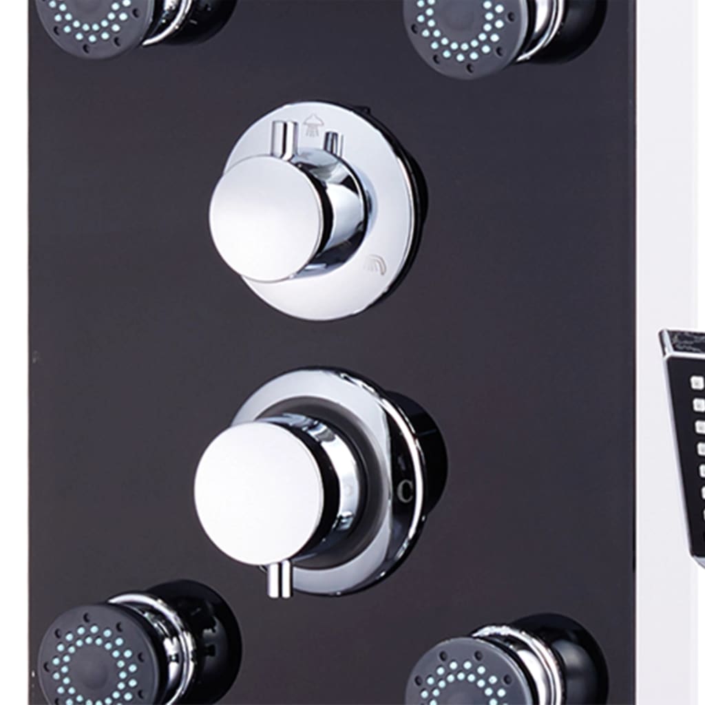 bruserpanel glas 25 x 44,6 x 130 cm sort