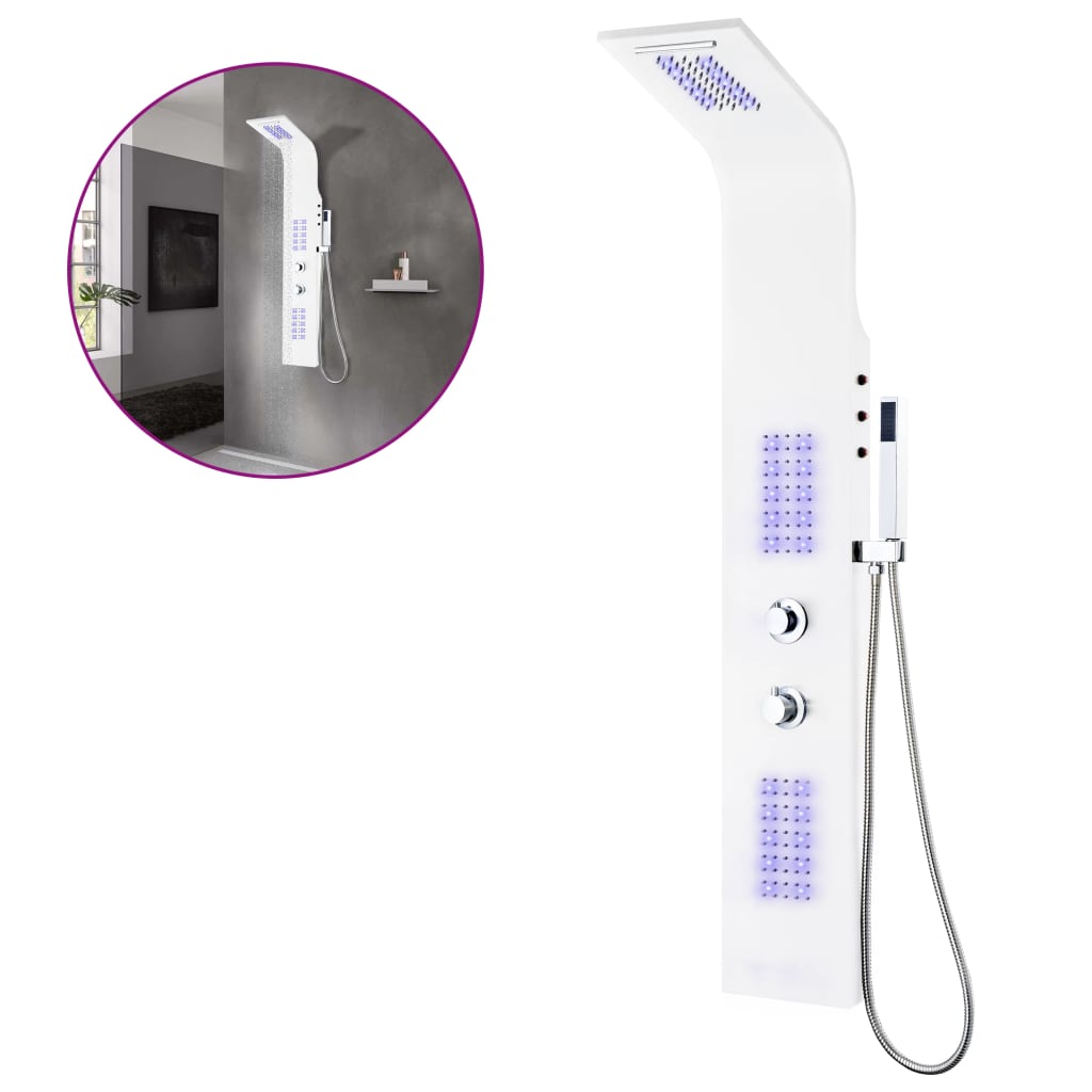 brusepanel 20x44x130 cm aluminium hvid