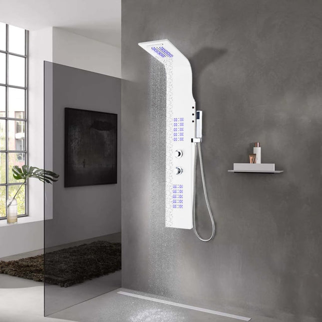 brusepanel 20x44x130 cm aluminium hvid