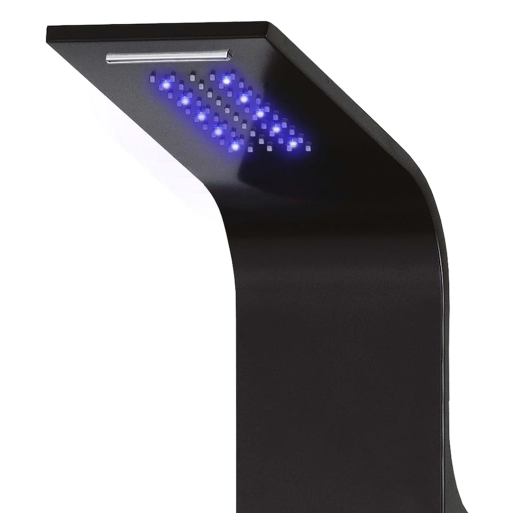 brusepanel 20x44x130 cm aluminium sort