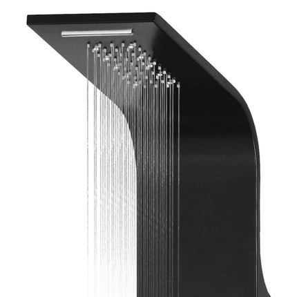 brusepanel 20x44x130 cm aluminium sort