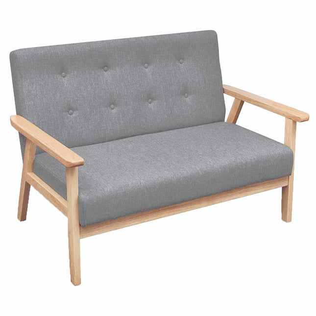 sofasæt 2 dele stof lysegrå