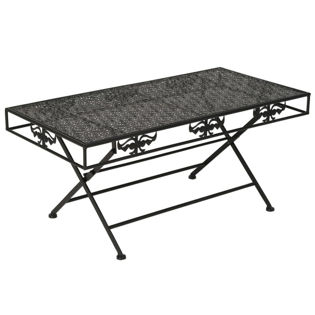 foldbart sofabord i vintagestil metal 100 x 50 x 45 cm sort