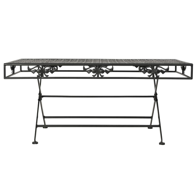 foldbart sofabord i vintagestil metal 100 x 50 x 45 cm sort