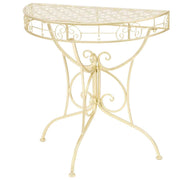 sidebord i vintagestil halvrund metal 72x36x74 cm guldfarvet
