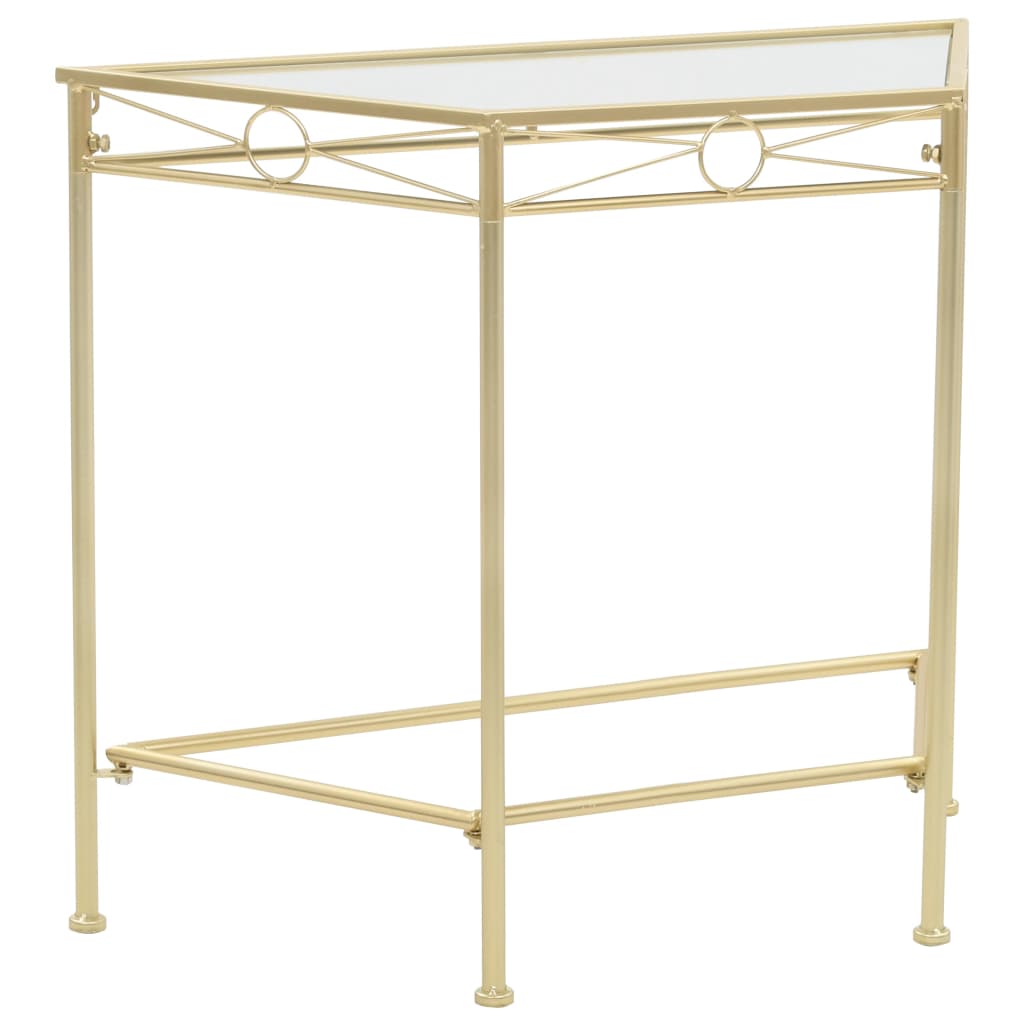 sidebord i vintagestil metal 87 x 34 x 73 cm guldfarvet