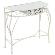 sidebord i fransk stil metal 82 x 39 x 76 cm hvid