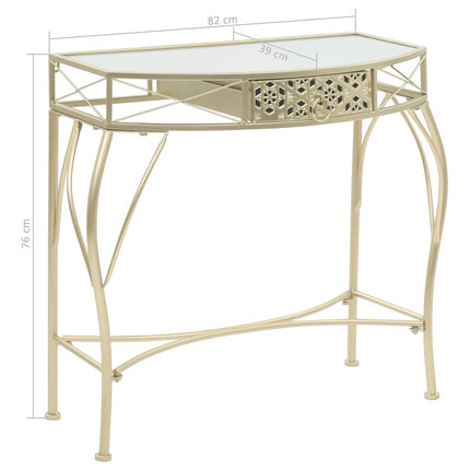 sidebord i fransk stil metal 82 x 39 x 76 cm guldfarvet