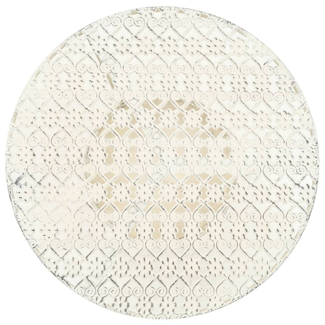 bistrobord i vintagestil rund metal 40 x 70 cm hvid