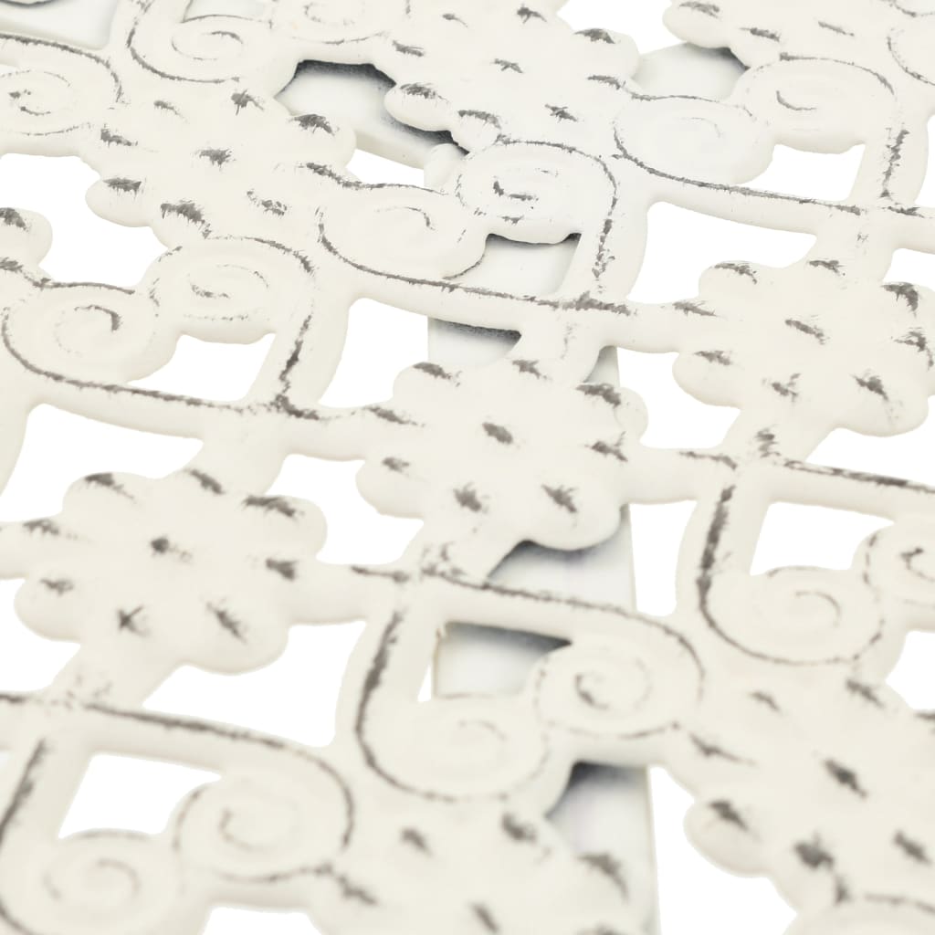 bistrobord i vintagestil rund metal 40 x 70 cm hvid