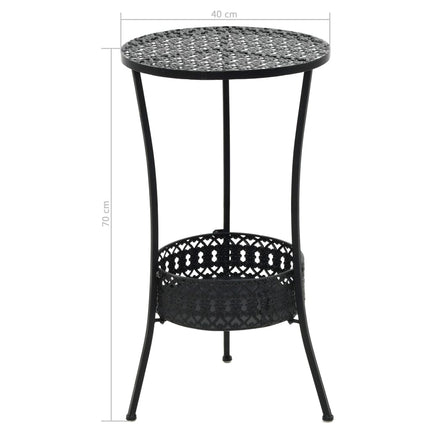 bistrobord 40 x 70 cm metal sort