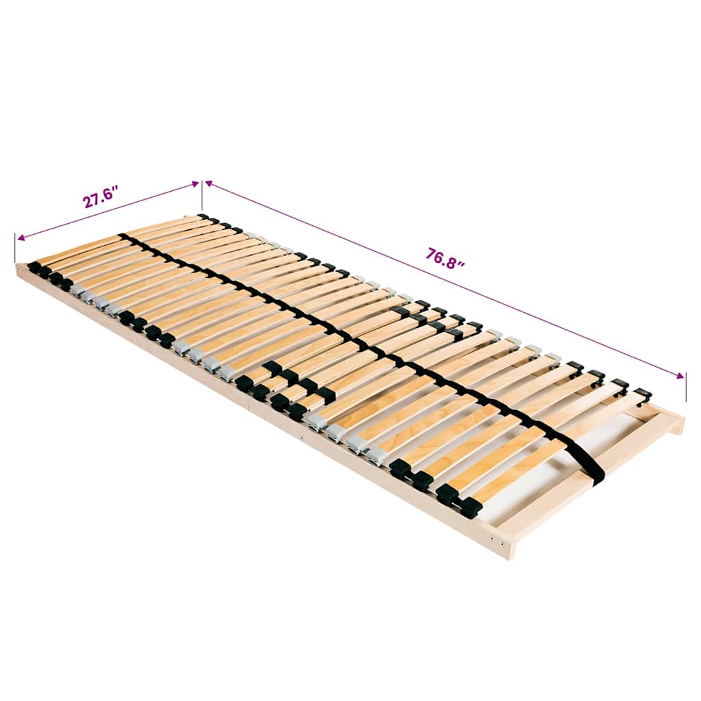 lamelbund til seng med 28 lameller 7 zoner 70x200 cm