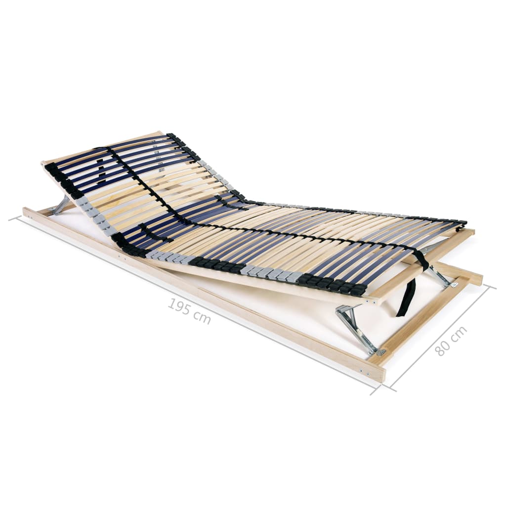 lamelbund til seng med 42 lameller 7 zoner 80 x 200 cm