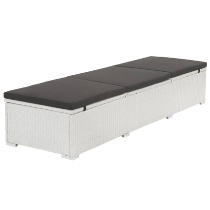 liggestol med hynde polyrattan hvid