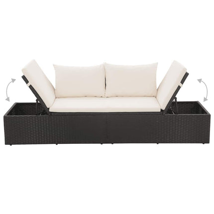 solseng sort 195 x 60 cm polyrattan