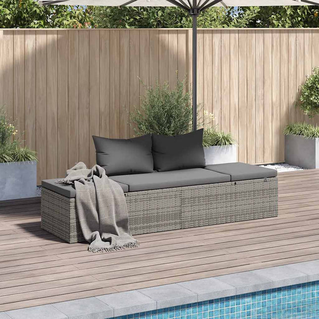 solseng grå 195 x 60 cm polyrattan