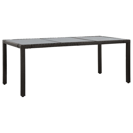udendørs spisebordssæt 9 dele polyrattan sort