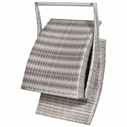 foldbar liggestol med hynde polyrattan grå