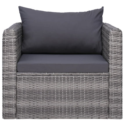 havestol med hynde og pude polyrattan grå