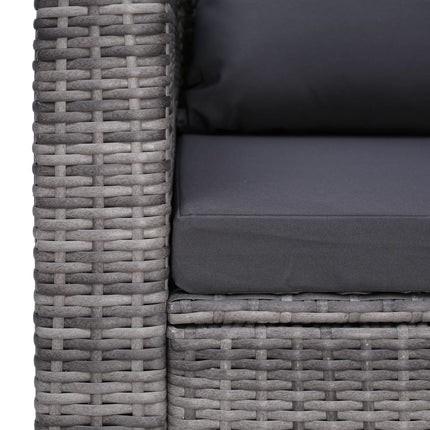 havestol med hynde og pude polyrattan grå