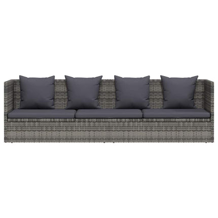havebord 200x60 cm polyrattan grå
