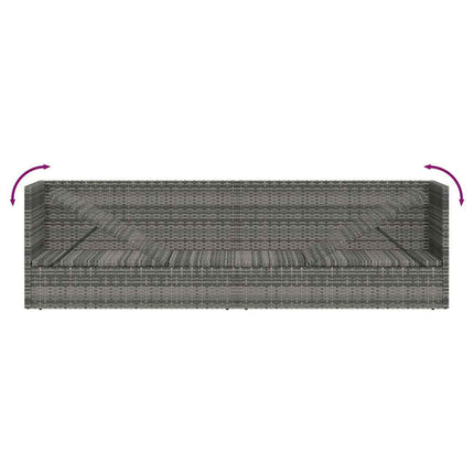 havebord 200x60 cm polyrattan grå