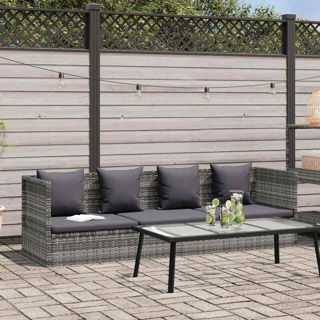 havebord 200x60 cm polyrattan grå