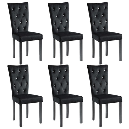 spisebordsstole 6 stk. velour sort