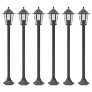 havestolpelamper 6 stk. E27 110 cm aluminium bronzefarvet
