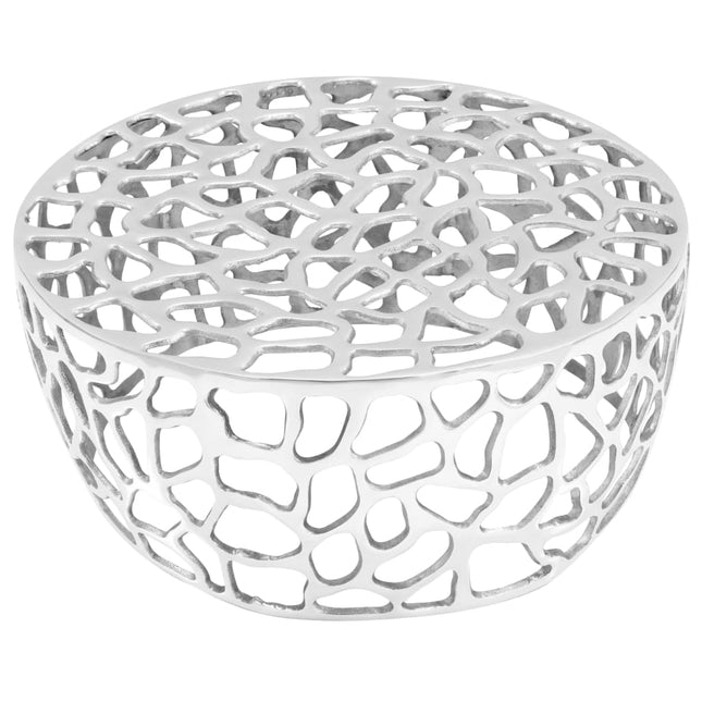 sofabord støbt aluminium 70 x 30 cm sølvfarvet