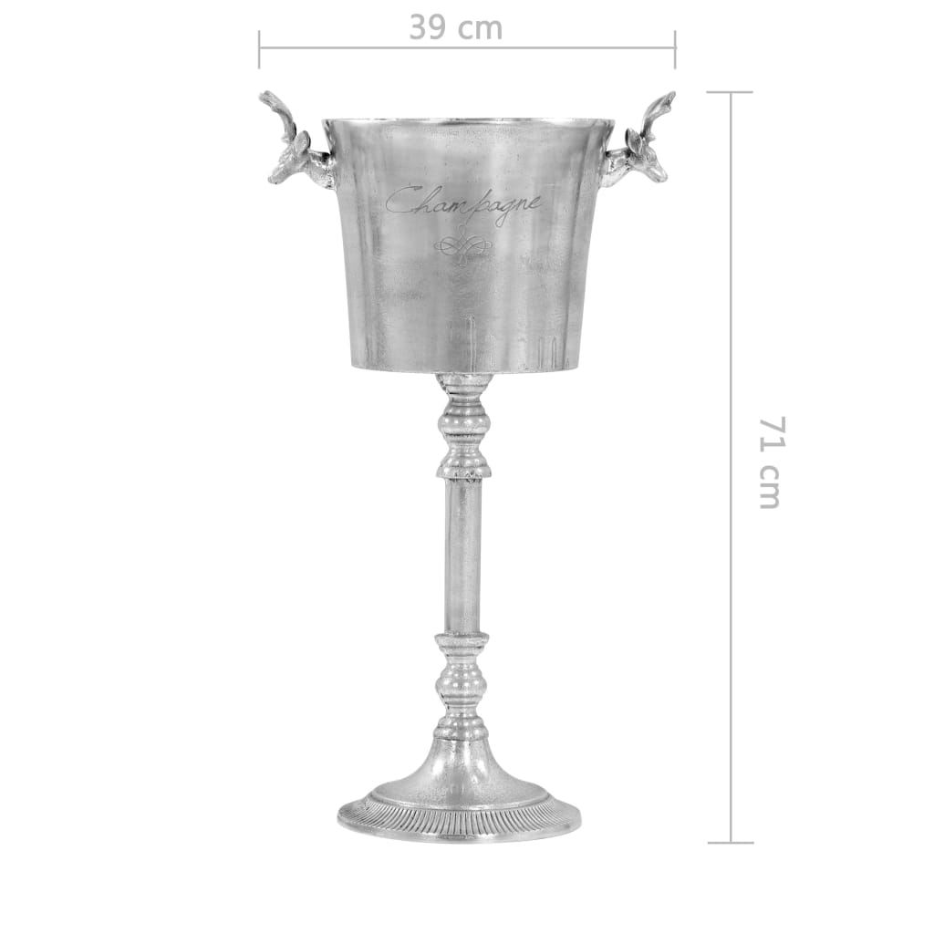 champagnekøler massiv aluminium 39 x 29 x 71 cm sølvfarvet