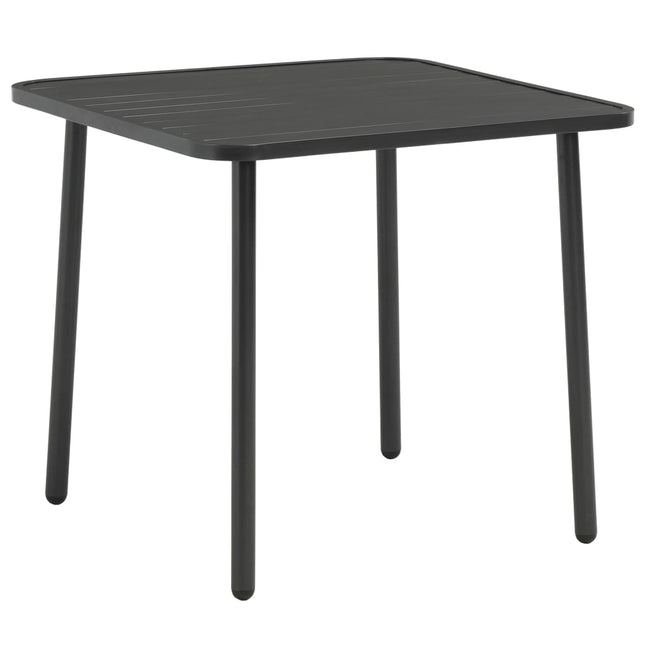 havebord 80 x 80 x 72 cm stål mørkegrå