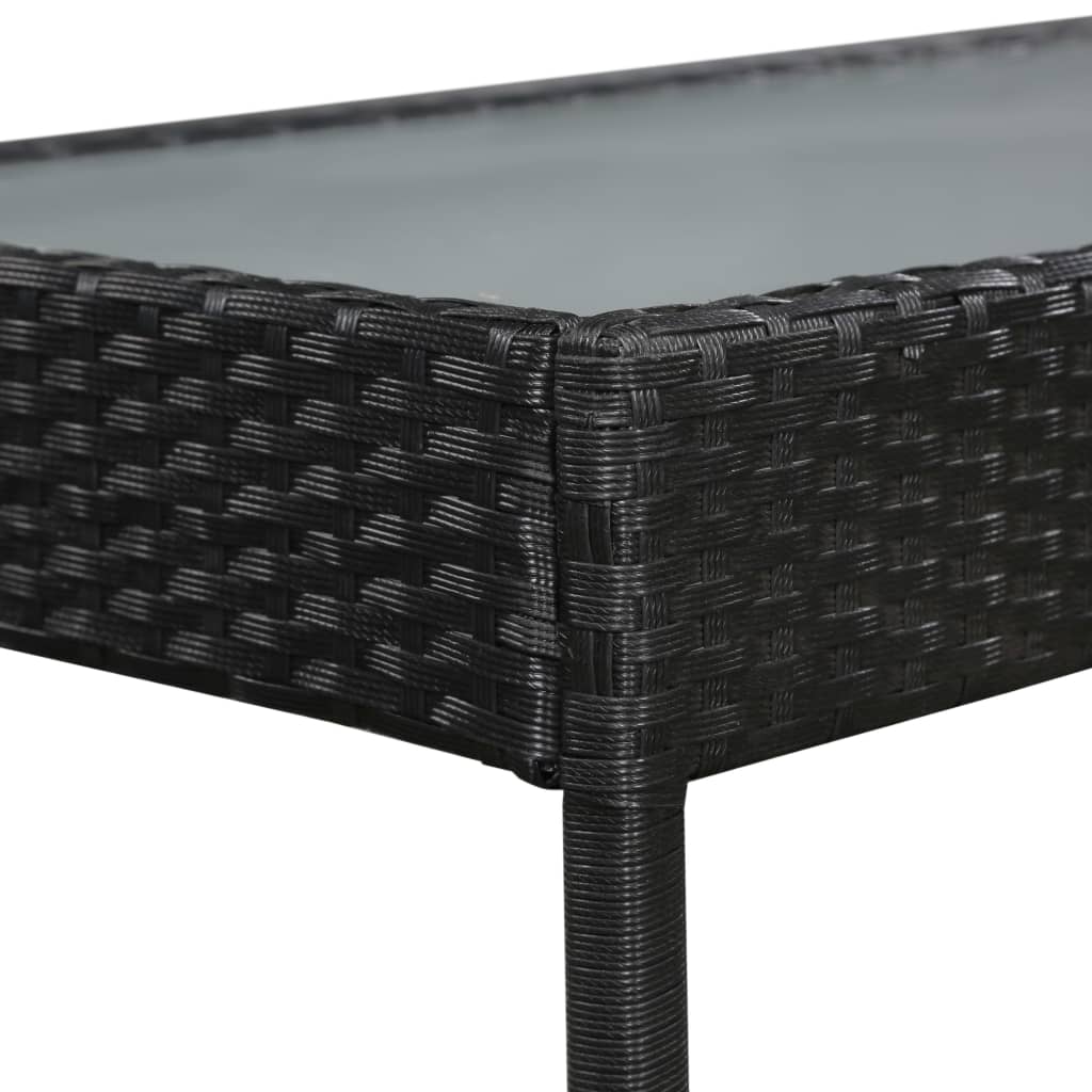 haveloungesæt 5 dele med hynder polyrattan sort