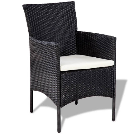 haveloungesæt 4 dele med hynder polyrattan sort