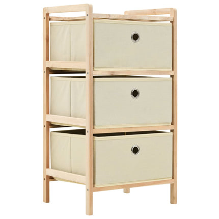 opbevaringsstativ med 3 stofkurve cedertræ beige