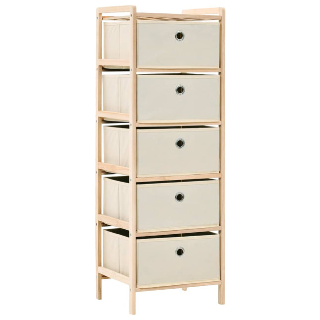 opbevaringsstativ med 5 stofkurve cedertræ beige