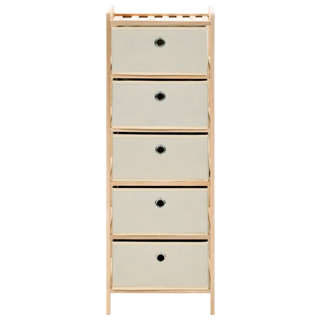 opbevaringsstativ med 5 stofkurve cedertræ beige
