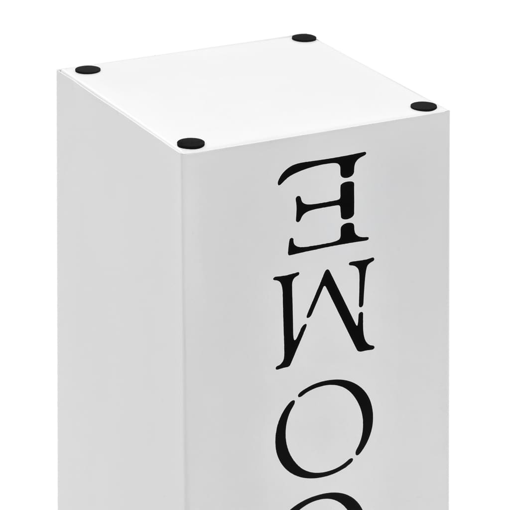 paraplystativ velkommen stål hvid